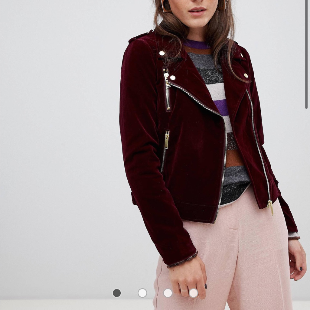 B.Young Velvet Biker Jacket